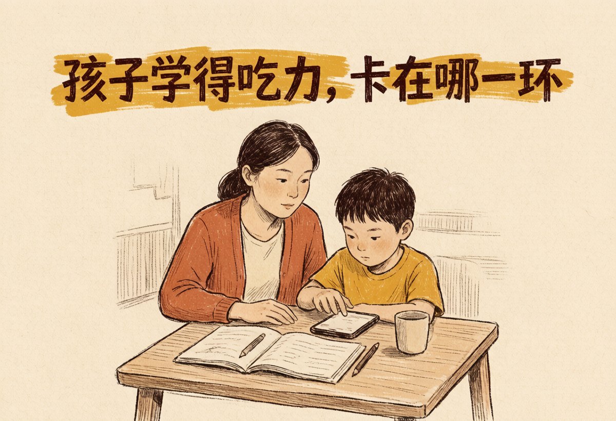 妈妈和孩子一起坐在桌前